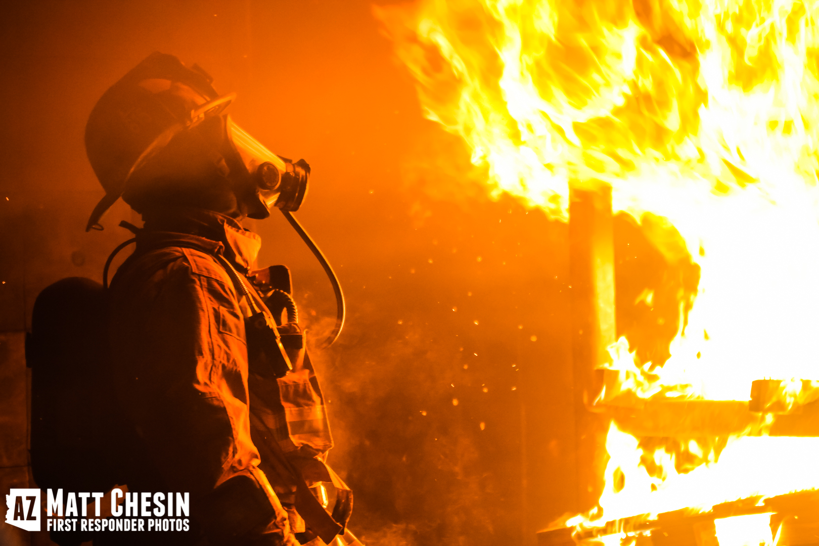 Firefighter Faces Flames In Training Exercise